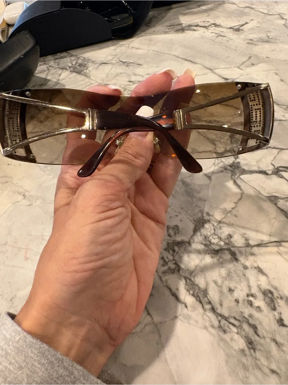 Versace Women’s Stylish Brown Shield Sunglasses - Brown Lens